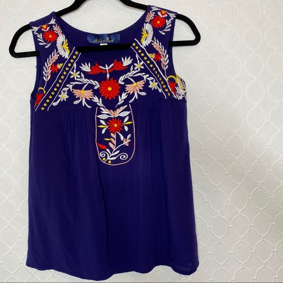 Blue Rain Tops - Blue Rain Francesca's Embroidered Tank Top